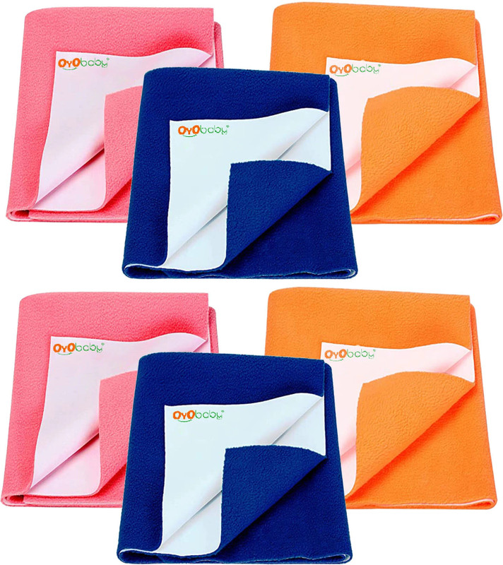 Oyo Baby Gift Set For New Born Baby (6 Baby Bed Protector Waterproof Dry Sheet)(Salmon Rose, Royal Blue, Peach)