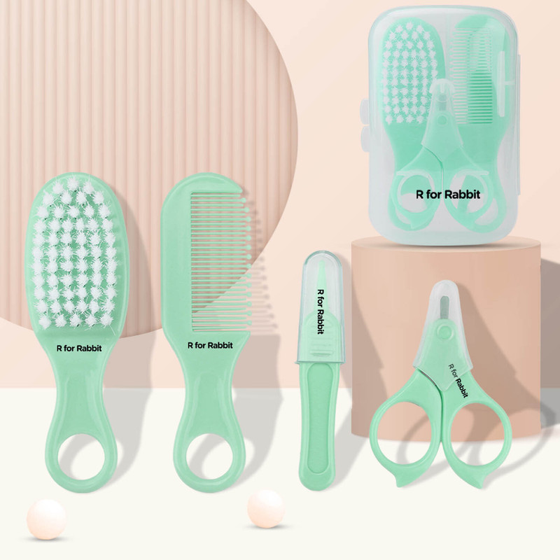 R for Rabbit Stylo Totcare Set Grooming for Baby | Multi-Tool Set and Anti-Bacterial Grooming(Sea Green)