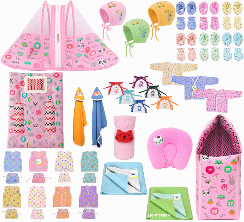 Kwitchy New Born Baby Welcome Kit 52 Items in 1 Combo Kit(Multicolor)