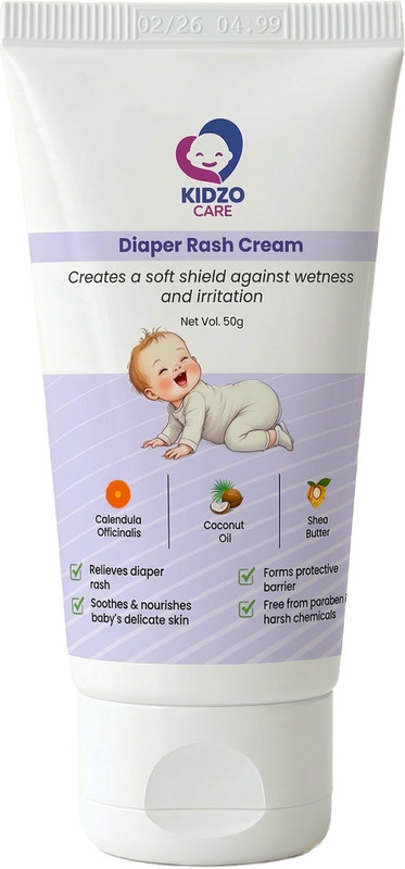 KIDZO CARE Baby Diaper Rash Cream with Calendula Coconut Oil & Shea Butter Gentle Baby Skin Care Cream for Daily Use(50 g)