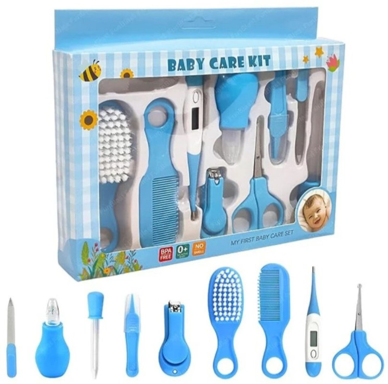 Lilions 10 Pcs Baby Healthcare Nail Care Newborn Baby Care Kit Grooming Kit Gifting Set(Blue)