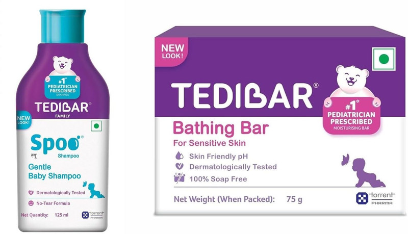 Tedibar Baby Shampoo 125ml and Moisturising Baby Bathing Bar 75g(NA)