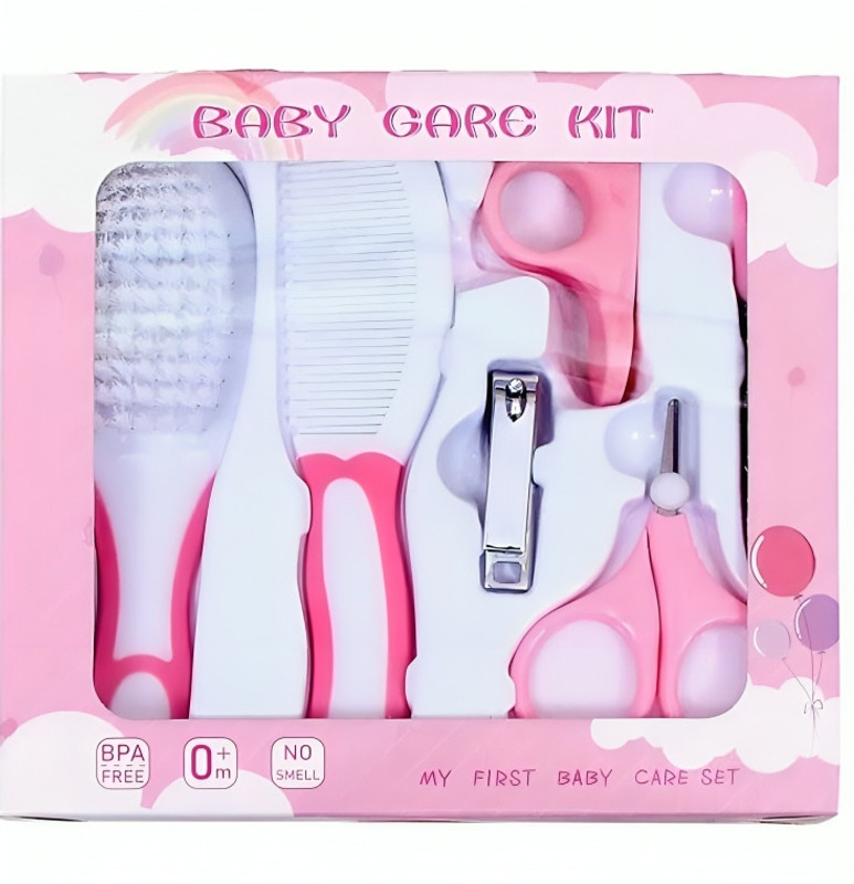 Profecto BABY CARE 6 IN 1 GROOMING SET KIT INCLDES HAIR BRUSH COMB(Pink)