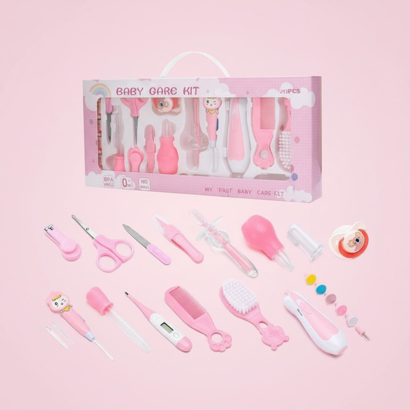 ZORIADA 20-Piece Baby Health Care Kit With Comb, Brush, Scissors For Newborns Baby(Pink)