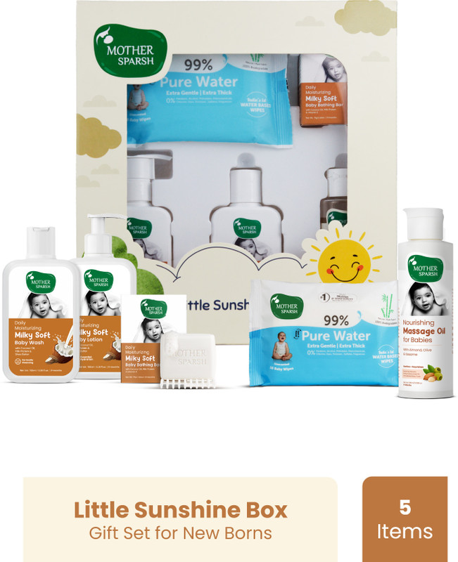 Mother Sparsh Essential Baby Skin Care Gift Set Perfect for Newborn(Clear)