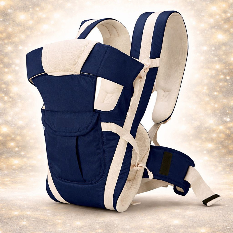 AEREX Baby Carrier 4-in-1 Carrier Baby Sling Carrier Kangaroo Bag Toddler Carrier Baby Carrier(Navy Blue & White, Back Carry)