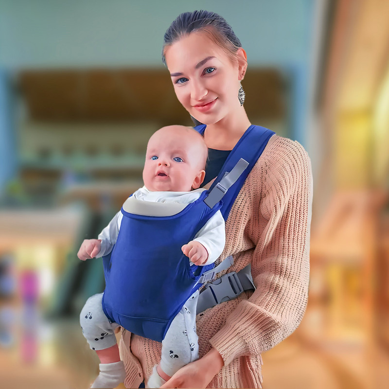 Zeto Baby Carrier 6 in 1 Convertible Carrier with Hip Seat for Newborn Baby Carrier(Blue, Front Carry facing in)