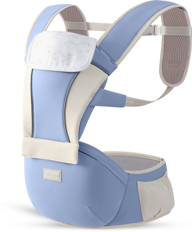1st Step 5 In 1 Hip Seat Baby Carrier With Waist Support Tightener Baby Carrier(Blue 2, Hip Carry)
