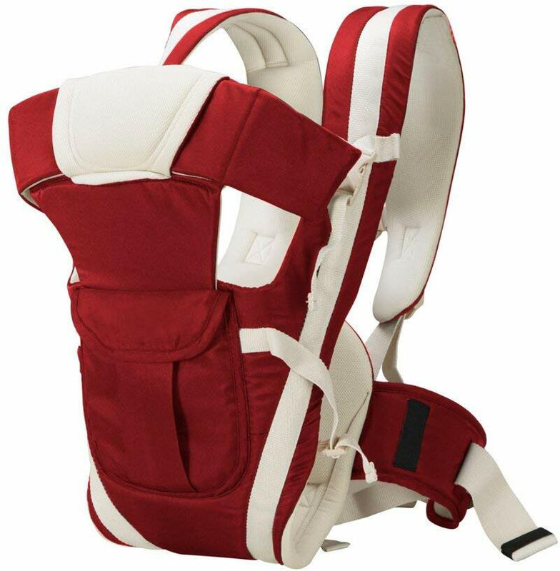 NTC 4-in-1 Adjustable Baby Carrier Bag for Baby with Safety Belt and Buckle Straps Baby Carrier(Maroon, Front Carry facing in)