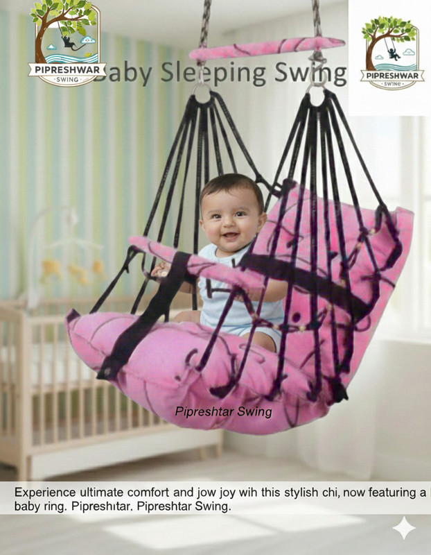 PIPRESHWAR Cotton Swing for Kids Baby's Children Folding and Washable 1-3 Years swing swing Baby Carry Cot(Pink, Hip Carry)