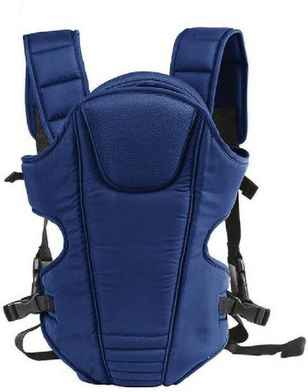 Laee cute 3-in-1 Ergonomic Adjustable Sling Kangaroo Design with Carrying Basket (bluek) Baby Carrier(blue full, Front Carry facing in)