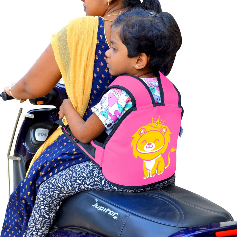 Younique Kids Safety Belt / 2 Wheeler Kids Safety Travel Belt with Expandable Straps Baby Cuddler(Pink, Hip Carry)