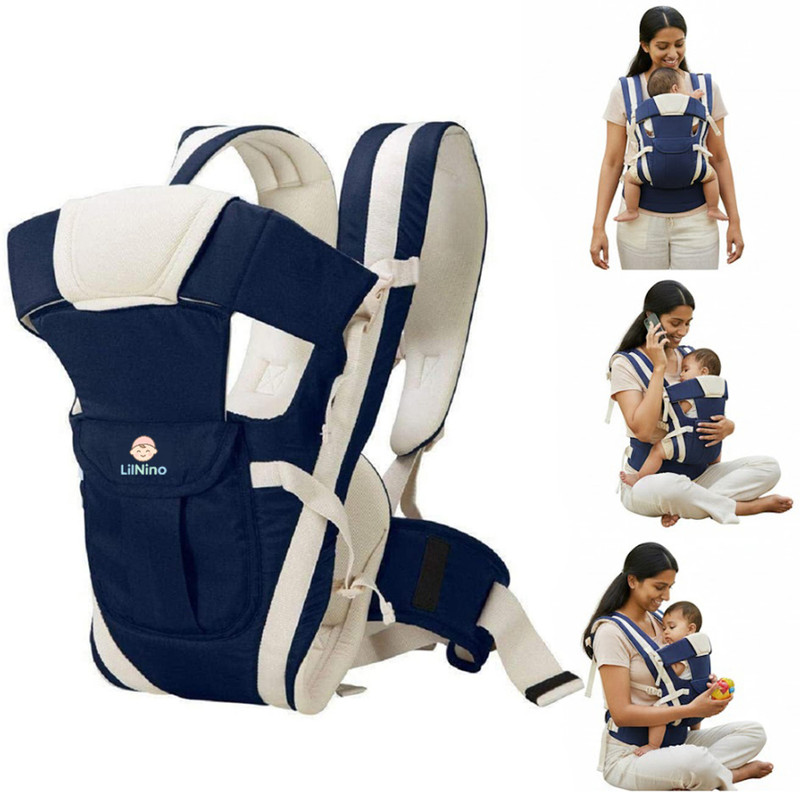 Lilnino Newborn to Toddler 4-in-1 Baby Carrier Ideal for Daily & Travel use Baby Carrier(Blue, Front carry facing out)