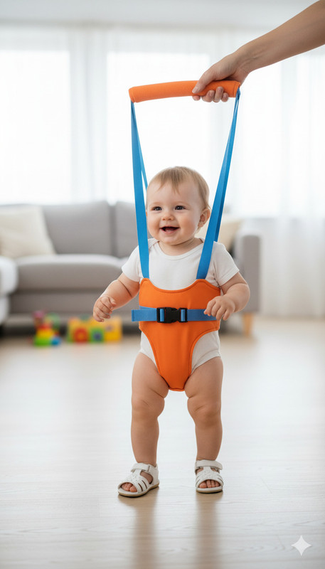 SHARKKIDS Baby Toddler Walking Assistant Harness and Learning Belt Helper For 6-24 Month Baby Carrier(Orange, Front carry facing out)
