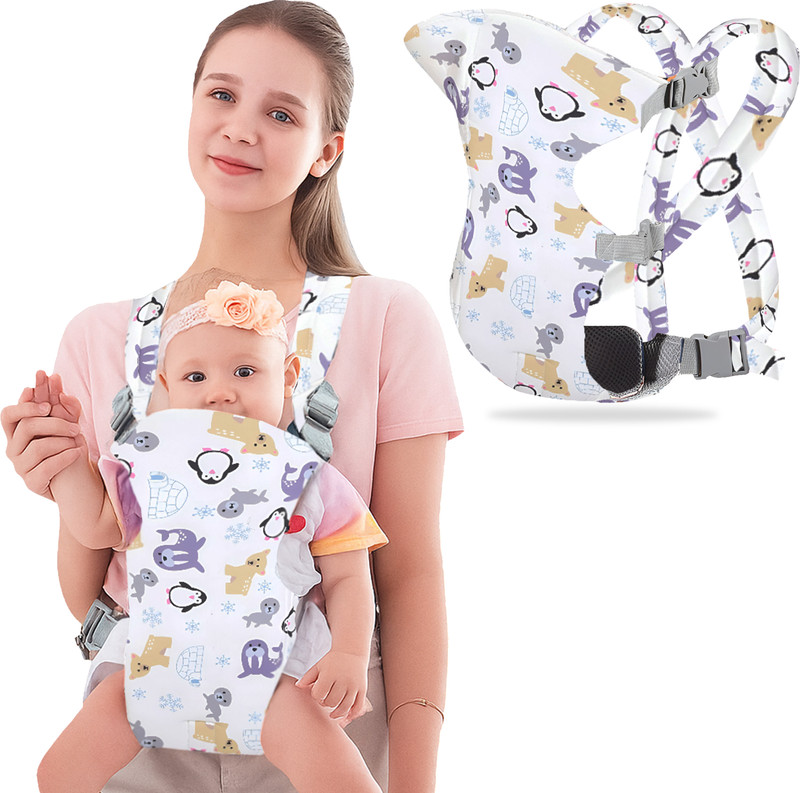Bembika Baby Carrier Newborn Soft Infant Carrier with Multiple Positions Kangaroo Baby Carrier(White, Front carry facing out)