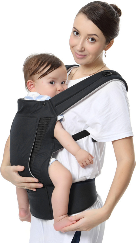 R for Rabbit Comfy Hug Ergo Baby Carrier | Adjustable Lumbar Strap | 2-in-1 baby carrier Baby Carrier(Comfy Black, Front Carry facing in)