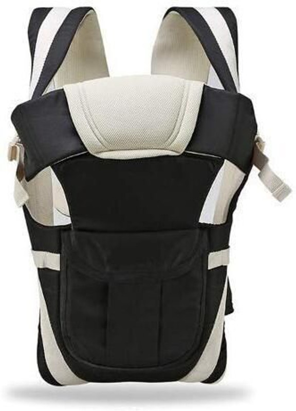 CTM EXPORTS Baby Carry Bags for 0 to 2 Years | Baby Carrier with Safety Belt | Baby Carrier, Carry Bag | Baby - 4 in 1 Bag - Black and Cream ( Black ) Baby Carrier(Black, Front Carry facing in)