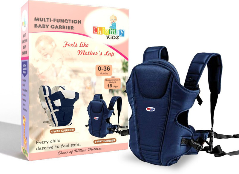 Chinmay Kids 3 Way Baby Carrier With Detachable Bib & Head Cushion Ergonomic Multi Functional Baby Carrier(Blue, Front Carry facing in)