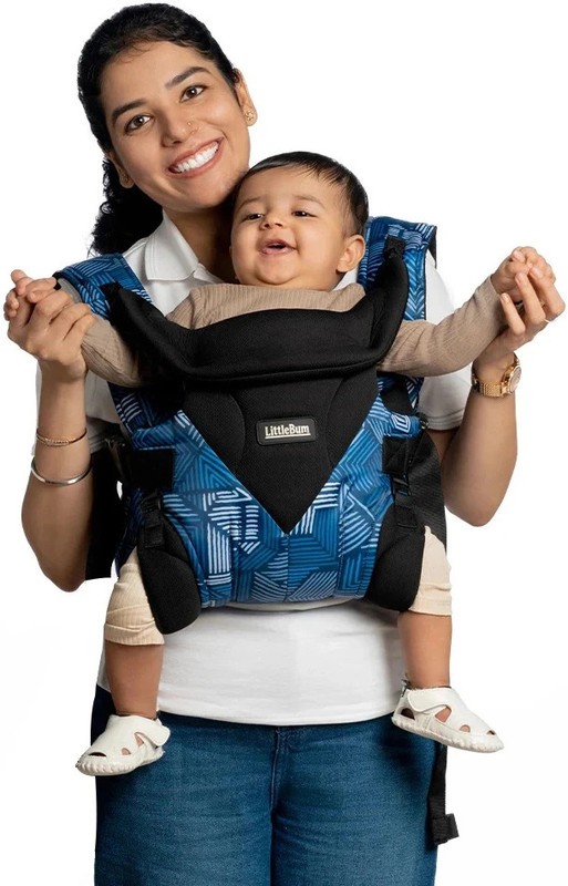 LITTLEBUM Little Bum Handsfree Cold Waves Shoulder Baby Carrier(Cold Waves, Blue, White, Black, Front Carry facing in)