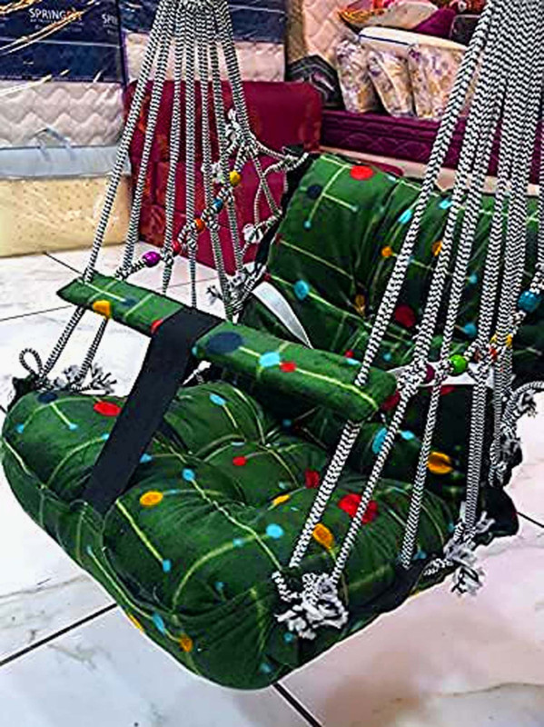 Dxplore Cotton Swing for Kids Baby's Children Folding and Washable 1-3 Years swing Baby Carry Cot(Green, Hip Carry)