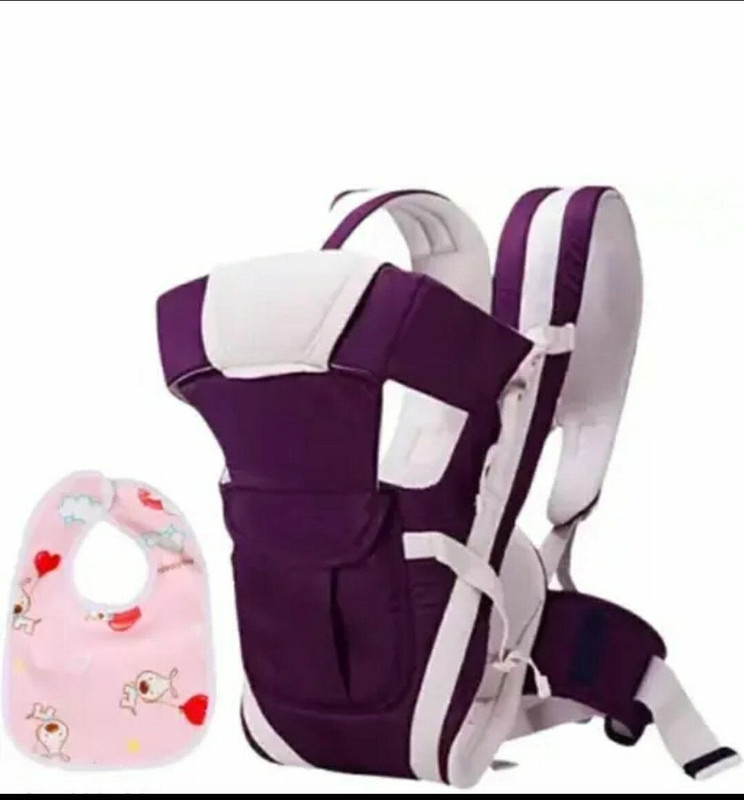 ocean count 4-in-1 Baby Carrier and Feeding Bibs/ Apron for baby combo/ For 0-3 years Baby Carrier(Purple, Front Carry facing in)