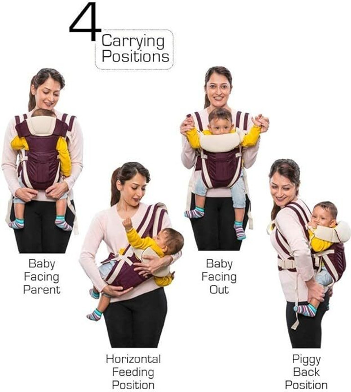 smilykid Baby Carrier 4-in-1 Adjustable kangaroo style bag Baby Carrier(Parpal, Front Carry facing in)