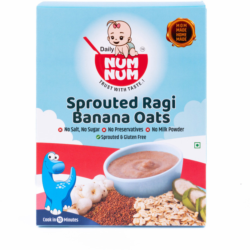NUM NUM Sprouted Ragi Banana Oats Cereal(200 g, 24+ Months)