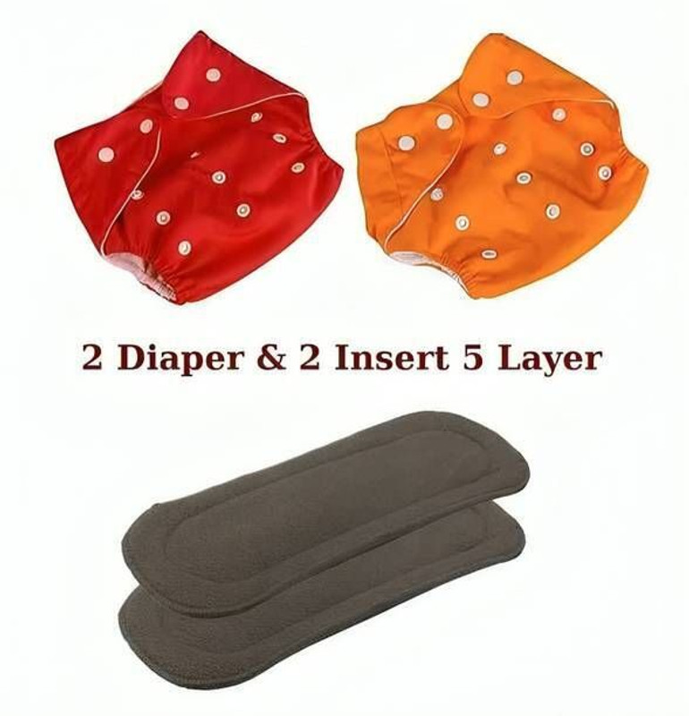 NESANT BABY CARE BEST 4 IN ONE COMBO FOR BABY INCLUDES 2 CLOTH DIAPERS AND 2 PADS Changing Station(Multicolor)