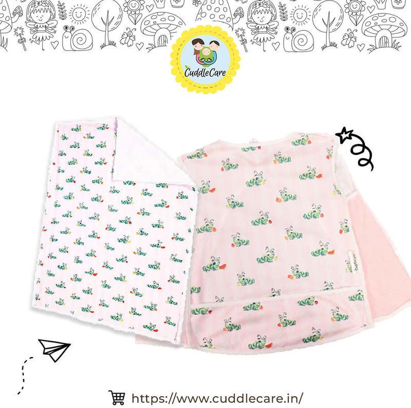 CuddleCare Cute Bib & Diaper Changing Mat combo ( The Hungry Caterpillar ) Changing Station(Multicolor)