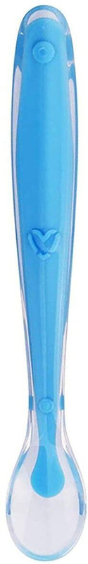 Safe-o-kid 1 Soft Tip Silicone Spoon, Blue(Blue)