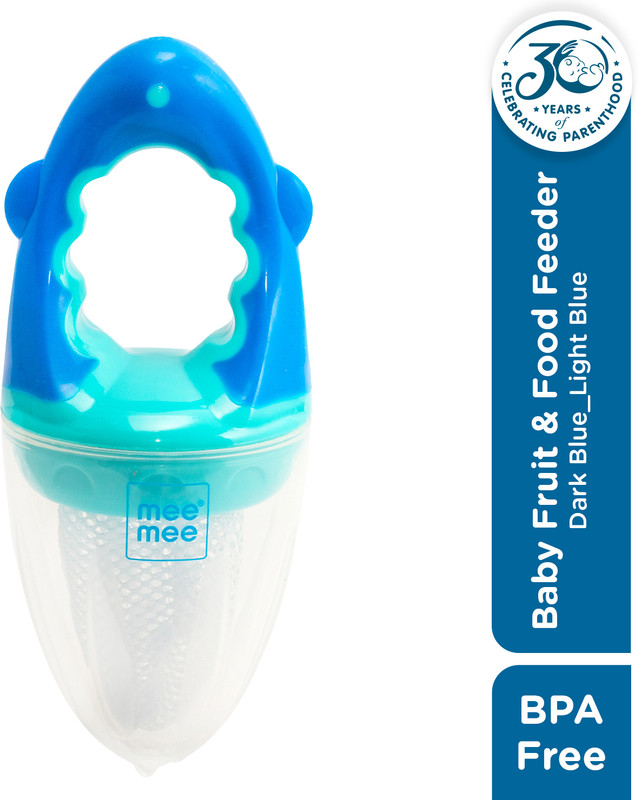 MeeMee Baby Pacifier Fruit & Food Nibbler With Extra Mesh, BPA Free Pacifier Soother,(Dark Blue_Light Blue)
