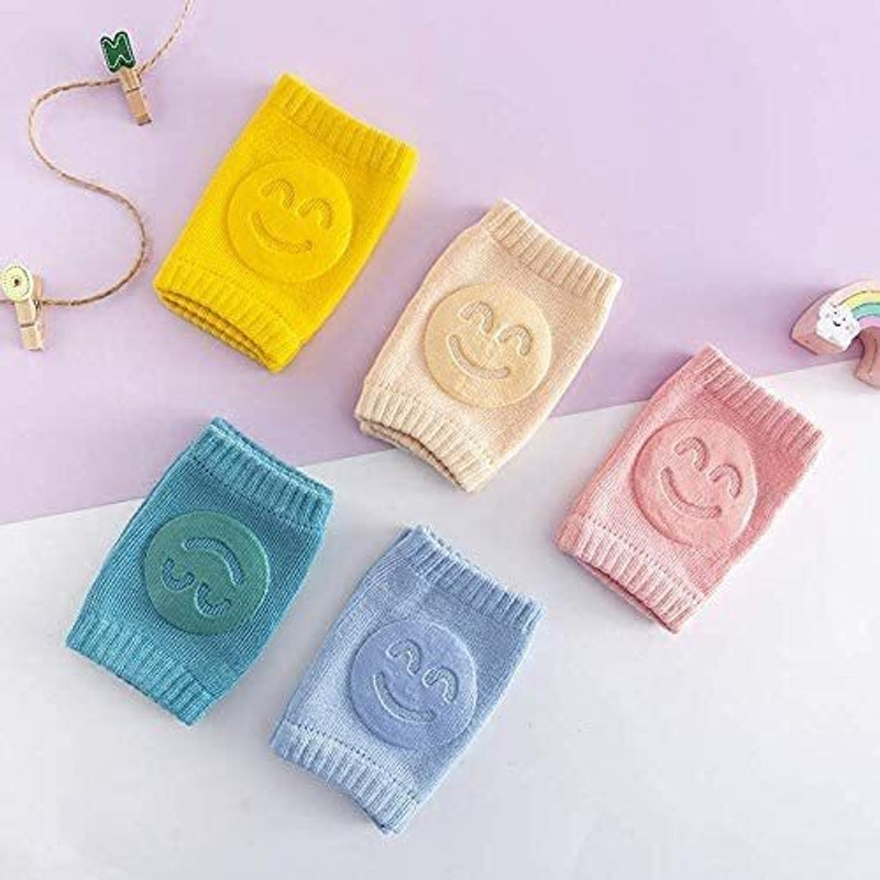 LEAPABLE ENTERPRISE Smiley Baby Knee Pad for Crawling, Kids Elbow Safety Stretchable Anti-Slip Soft Multicolor Baby Knee Pads(Ultra protection, Modern)