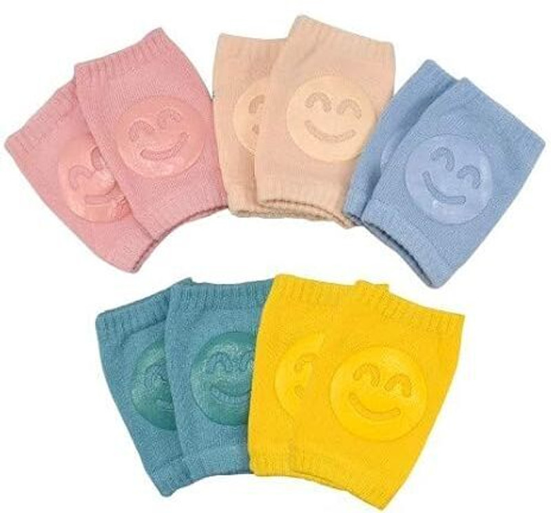 hardex 2 Pair Baby Smiley Knee Pads Stretchable Elastic Cotton Soft Breathable Multicolor Baby Knee Pads(Stretchable Elastic Cotton Soft, Safety Knee Pads for Girls Boys)