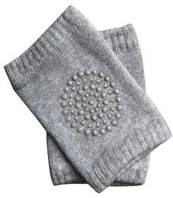 Manu Hut Baby Knee Pads for Crawling, Anti-Slip Padded Stretchable Elastic . Light Gray Color Baby Knee Pads(Plain)