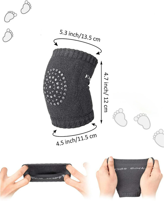 LEAPABLE ENTERPRISE (Set of 2 Pairs) Baby Knee pads for Crawling, Anti-Slip Padded Stretchable Elastic Cotton Soft Breathable Comfortable Knee Cap Elbow Safety Protector Jet Black, Smoke Grey, Charcoal Grey, Baby Pink, Dark Blue, Red Baby Knee Pads (Ultra protection) Multicolor Baby Knee Pads(Ultra