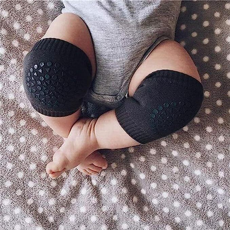 SmartBucket Cotton Baby Knee Pads for Crawling, Anti-Slip Padded Knee Protector for Kids Multicolor Baby Knee Pads(Smiley)