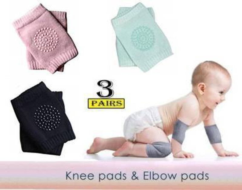 Palakshi Baby Knee Pads Multicolor 3pair Multicolor Baby Knee Pads(Solid)