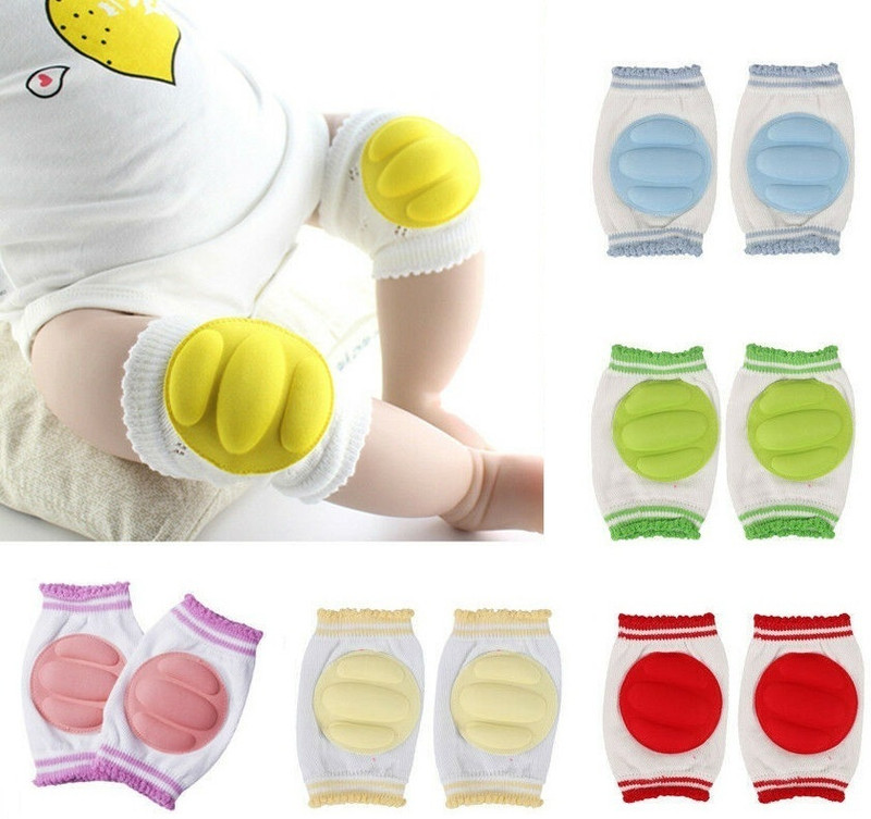 Trendegic Comfortable stretchable anti-slip crawling baby elbow kneecap protector 2 Pair Multicolor Baby Knee Pads(Cusion)
