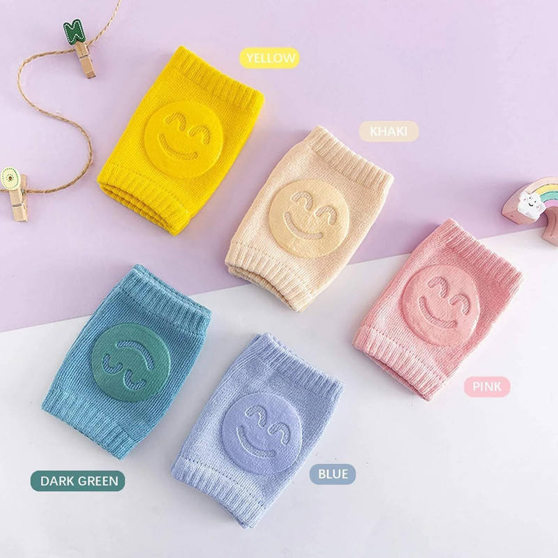 Wagster Baby Knee Pads Anti Slip Crawling Safety Protector Soft Cotton Socks Multicolor Baby Knee Pads(Soft Knee Protector)