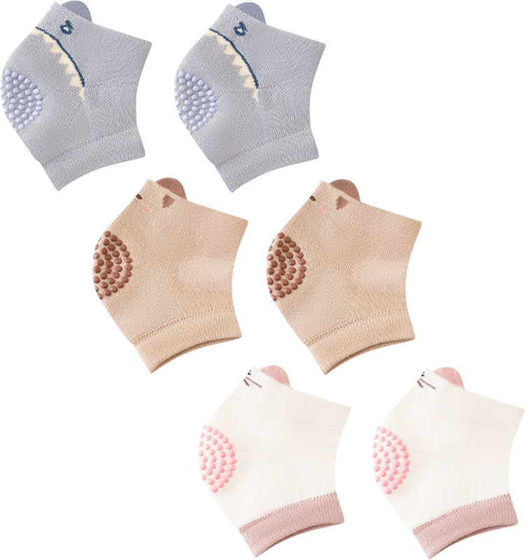 SYGA Baby Safety Knee Pads – 3 Pairs Breathable, Anti-Slip Crawling Cushions Multicolor Baby Knee Pads(MESH DESIGN)