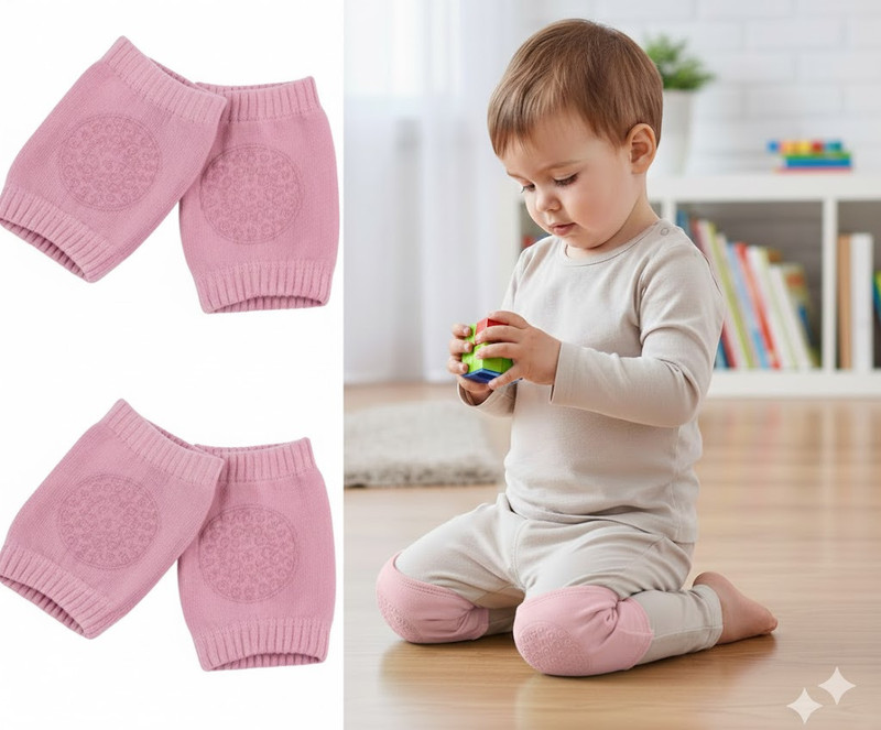 BALAK Baby Knee Pads – Pink Color Pack of 2 Anti-Slip Safety Wear babypink Baby Knee Pads(Soft Cushioned Knee Support for maximum comfort)