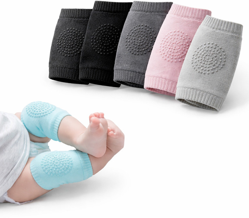 Meliora Baby Knee Pads for Crawler, Anti-Slip/Padded Stretchable Cotton Soft Breathable Multicolor Baby Knee Pads(Dots)