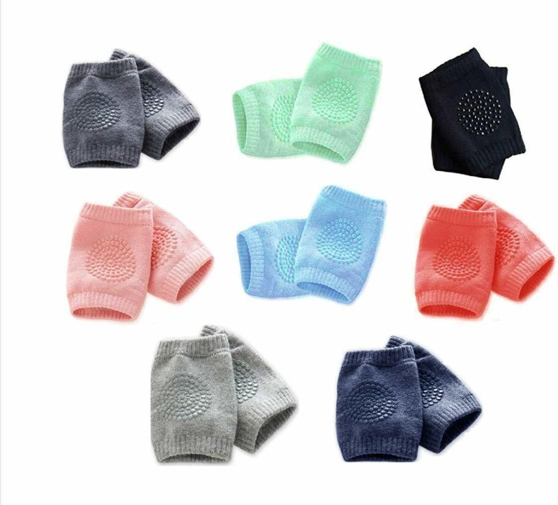 SBTs Baby Knee Pads for Crawling Stretchable and Adjustable (8 Pair) Multicolor Baby Knee Pads(SOLID)