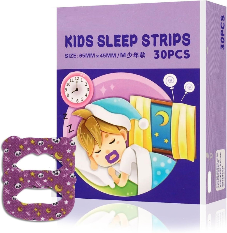 Ramya beauty care Kids Sleep Strips 30pcs Mouth Shape Anti-Suffocation Design Mouth Tape Black Baby Knee Pads(Plain)