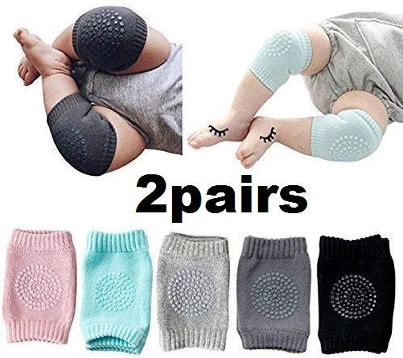 QPK Baby Knee Protectors ( 2 PAIRS ) Multicolor Baby Knee Pads (stripes) Multicolor Baby Knee Pads(BABY)