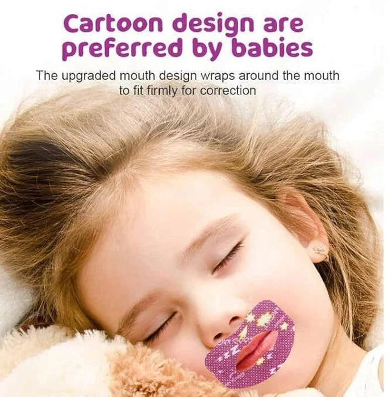 viyagee Snore Kids Sleep Strips, 30pcs Mouth Shape purplle Baby Knee Pads(30 Pcs kids Sleep Mouth Tape Anti-Snoring Strips)