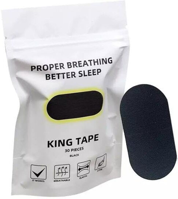 hbstreads NIGHT 30 pcs Latex Free Mouth Tape for Sleeping Anti-snoring Device Black Baby Knee Pads(0)