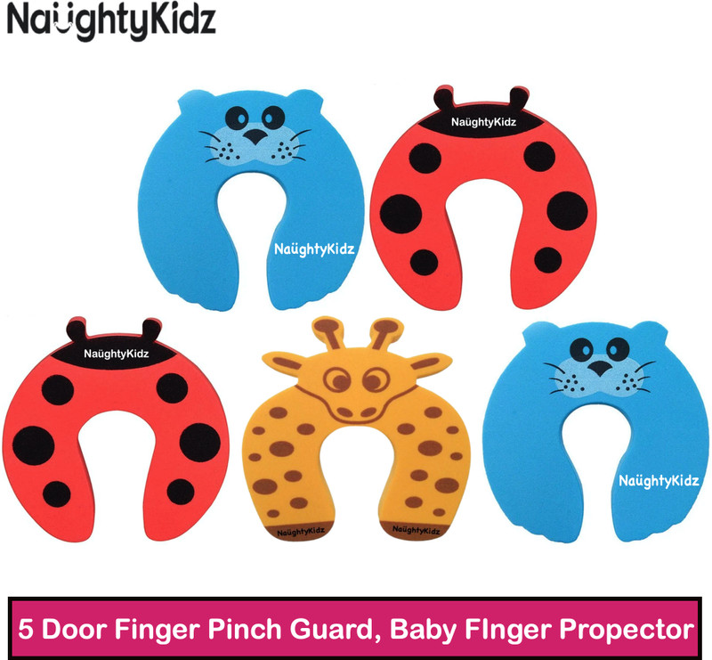 naughty kidz Baby Finger Pinch Door Guard for Baby Safety - Door Stopper for Protection(Multicolor)