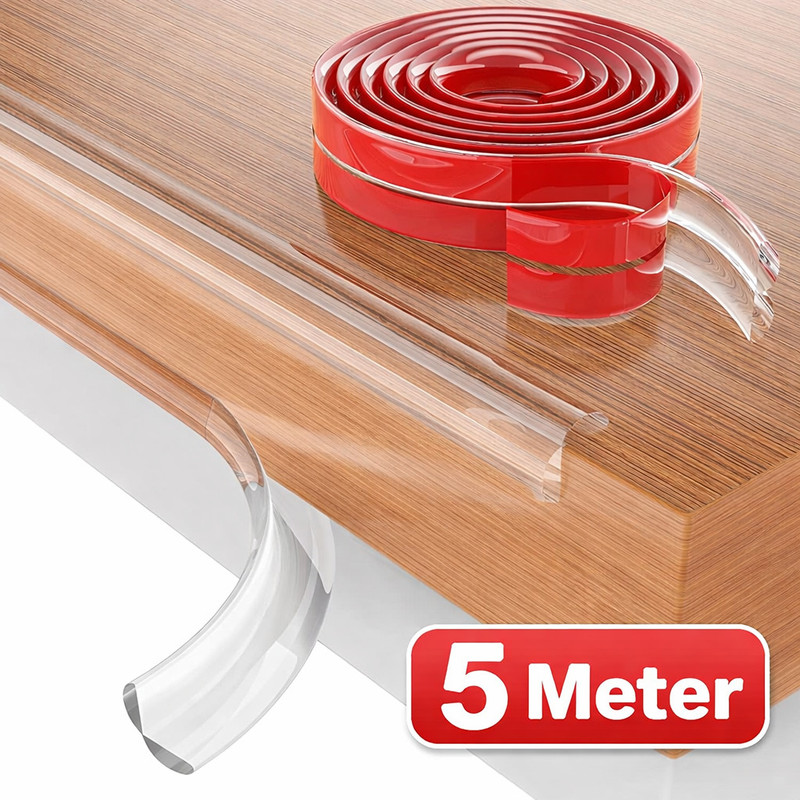 PRO99S 5 Meter Silicone Edge Protector Strip, Baby Proofing Edge & Corner Guard(Transparent)