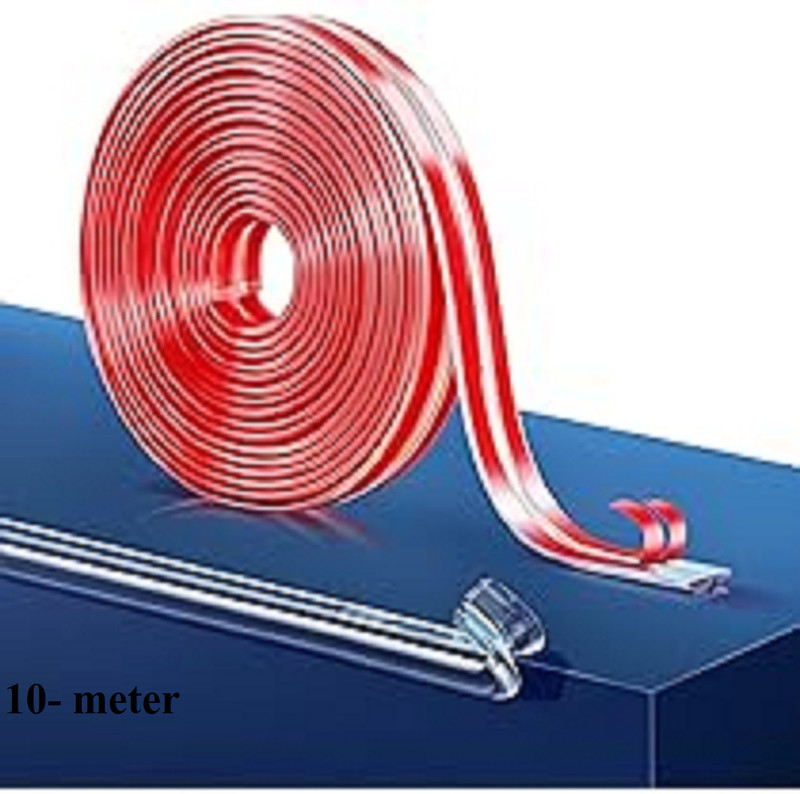 K2J Z PLUS 10-Meter Silicone Edge Protector Strip(trasperent, Red)